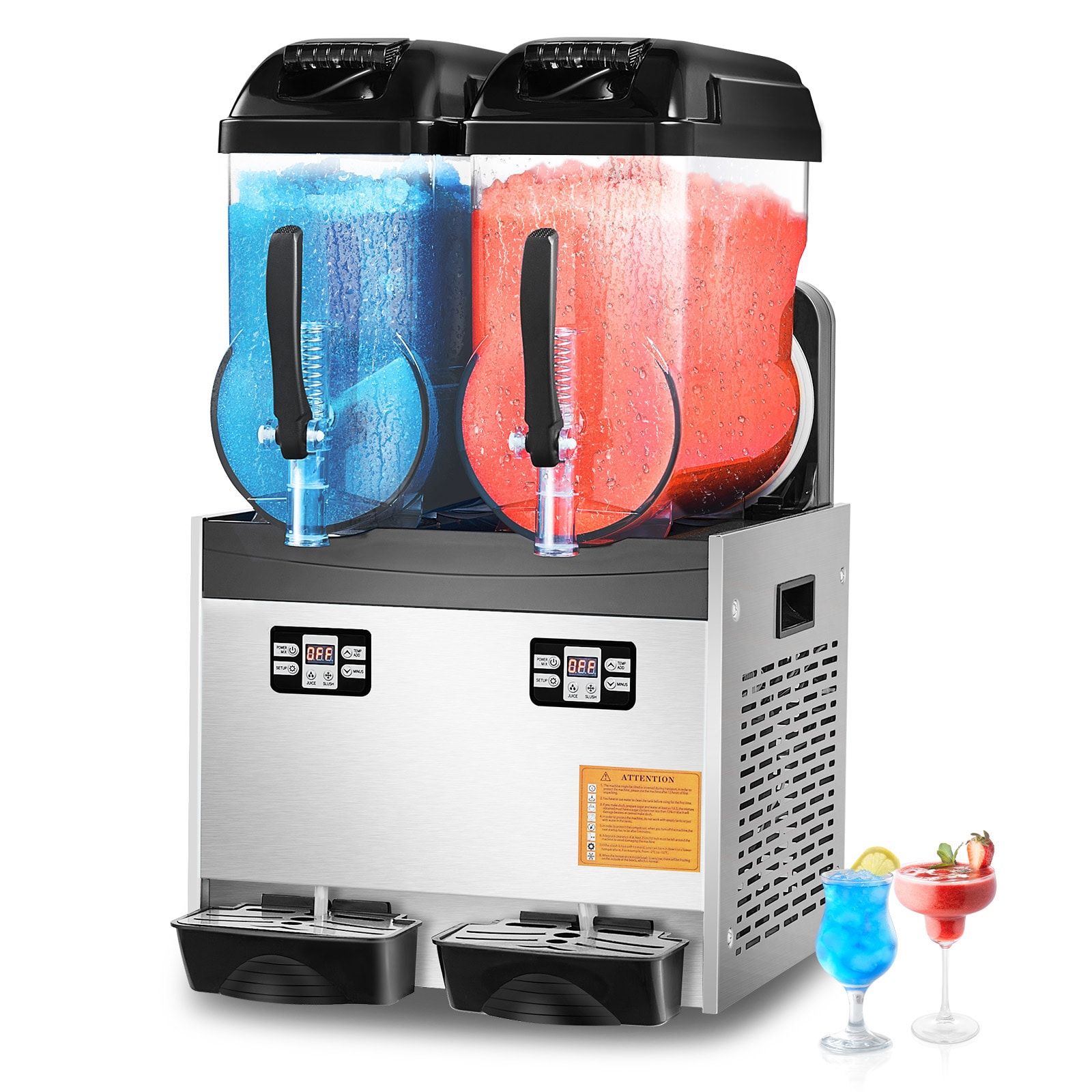 12Lx2 Tank Commercial Slushy Machine Margarita Smoothie Frozen Drink Maker_voghion.com